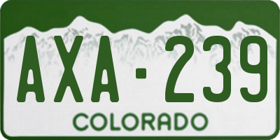 CO license plate AXA239