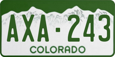 CO license plate AXA243
