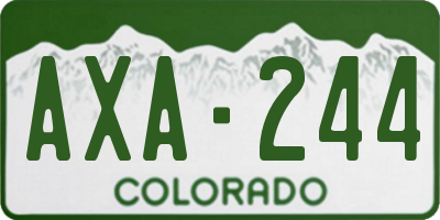 CO license plate AXA244