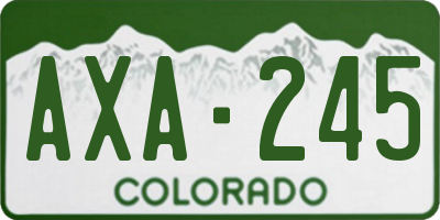 CO license plate AXA245