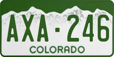 CO license plate AXA246