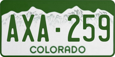 CO license plate AXA259