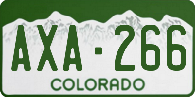CO license plate AXA266