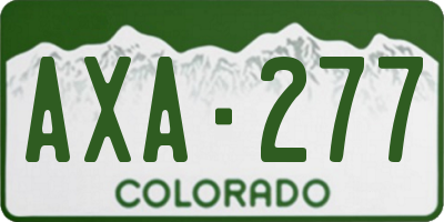 CO license plate AXA277