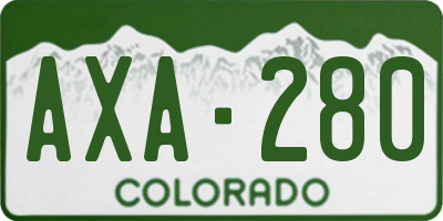 CO license plate AXA280