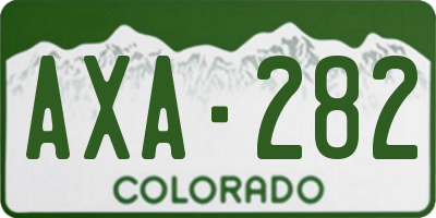CO license plate AXA282
