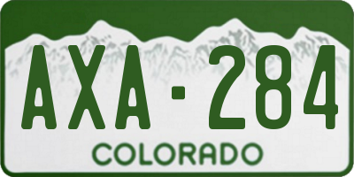 CO license plate AXA284
