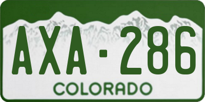 CO license plate AXA286
