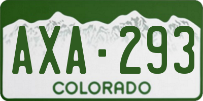 CO license plate AXA293