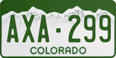 CO license plate AXA299