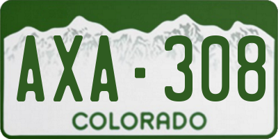 CO license plate AXA308