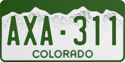 CO license plate AXA311