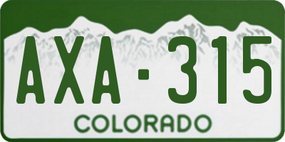 CO license plate AXA315