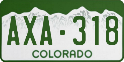 CO license plate AXA318