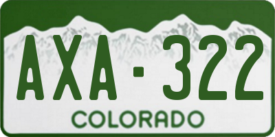 CO license plate AXA322