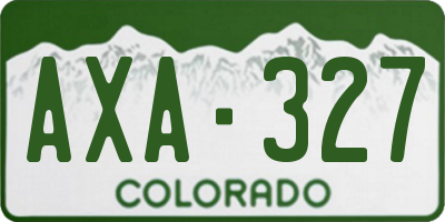 CO license plate AXA327