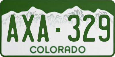 CO license plate AXA329