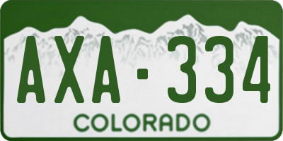 CO license plate AXA334