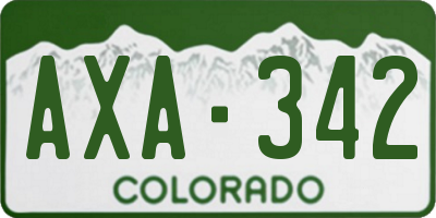 CO license plate AXA342