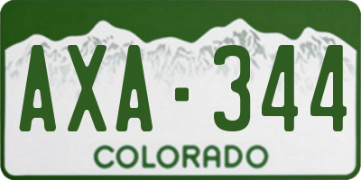 CO license plate AXA344