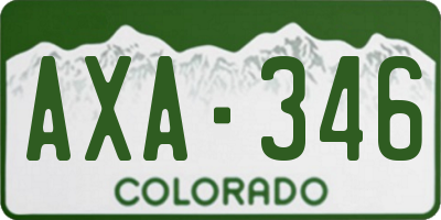 CO license plate AXA346