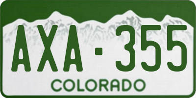 CO license plate AXA355