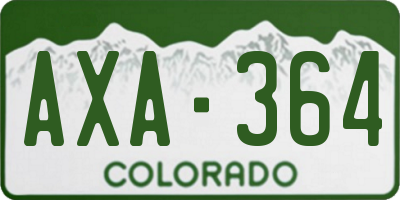CO license plate AXA364