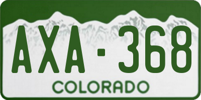 CO license plate AXA368