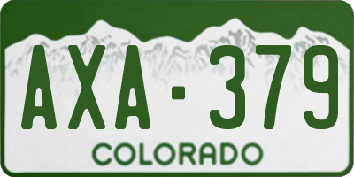CO license plate AXA379