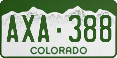 CO license plate AXA388