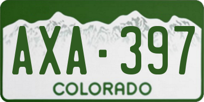 CO license plate AXA397