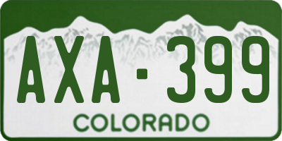 CO license plate AXA399