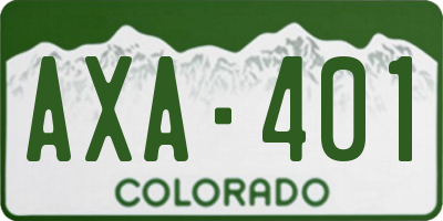 CO license plate AXA401