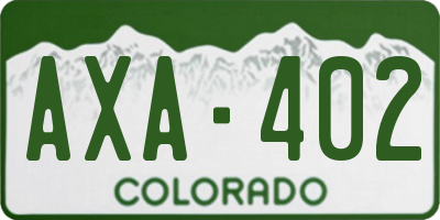 CO license plate AXA402