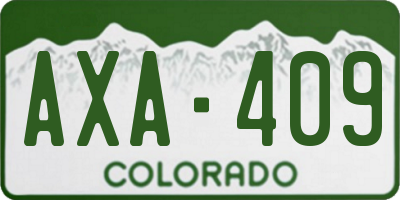 CO license plate AXA409