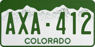 CO license plate AXA412