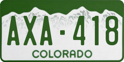 CO license plate AXA418