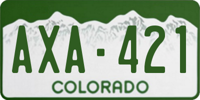 CO license plate AXA421