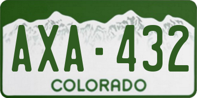 CO license plate AXA432