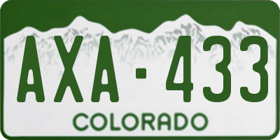 CO license plate AXA433