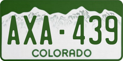 CO license plate AXA439