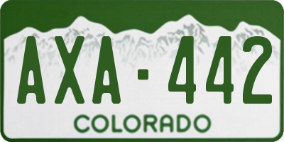 CO license plate AXA442