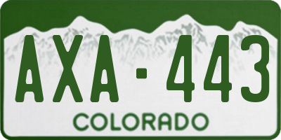 CO license plate AXA443