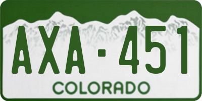 CO license plate AXA451