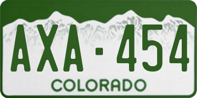 CO license plate AXA454