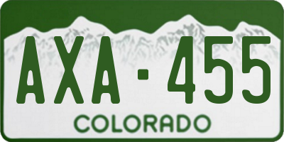 CO license plate AXA455