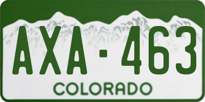 CO license plate AXA463