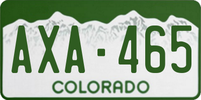 CO license plate AXA465