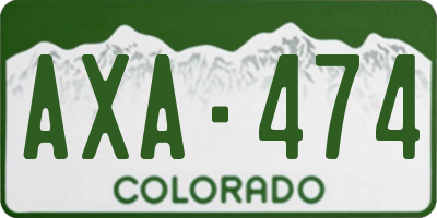 CO license plate AXA474