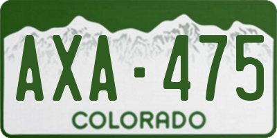 CO license plate AXA475
